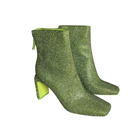 Jonathan Simkhai Kelsey Crystal Heeled Boots in green - Picture 3 of 6